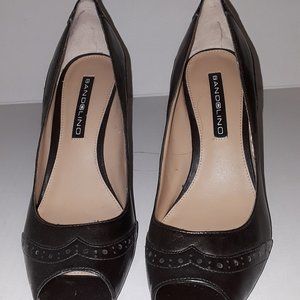 Bandolino brown and copper peep toe heels